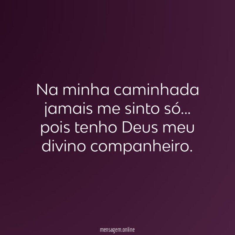 Na minha caminhada jamais me sinto só