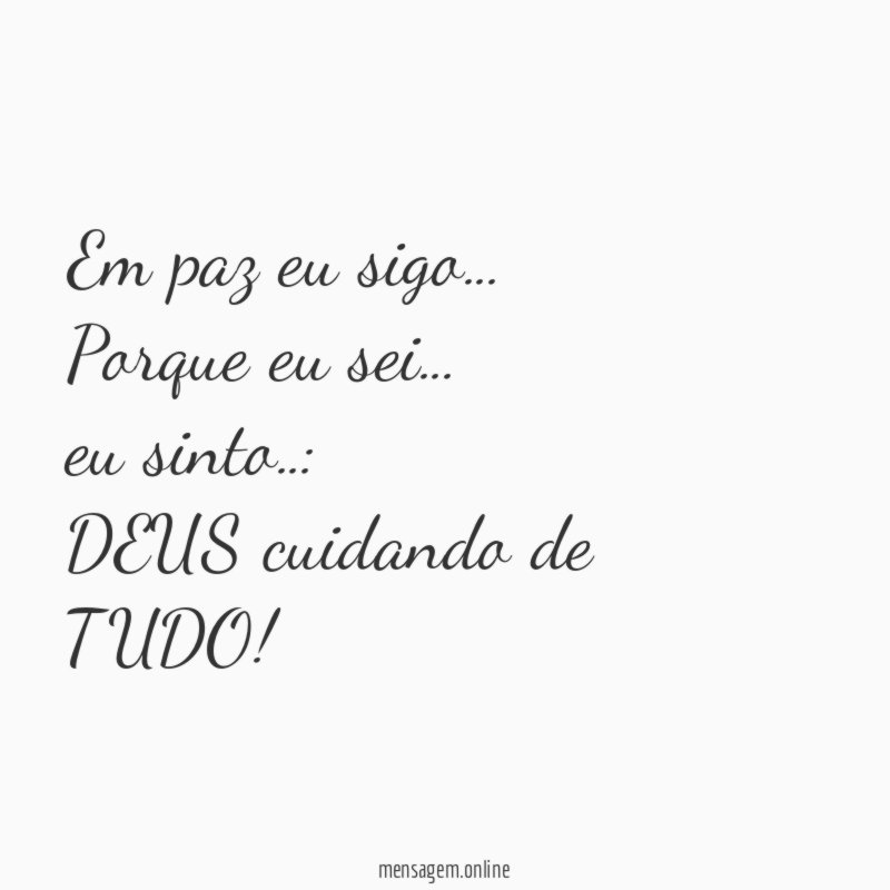 Em paz eu sigo