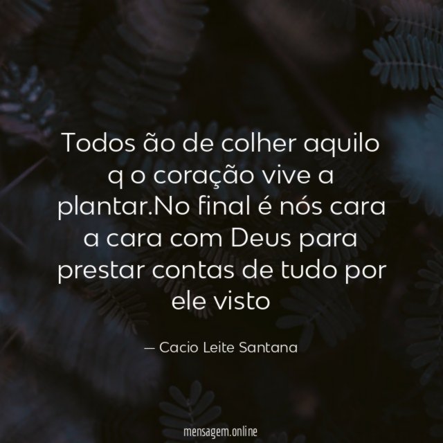 Todos ão de colher aquilo q o coração vive a plantar