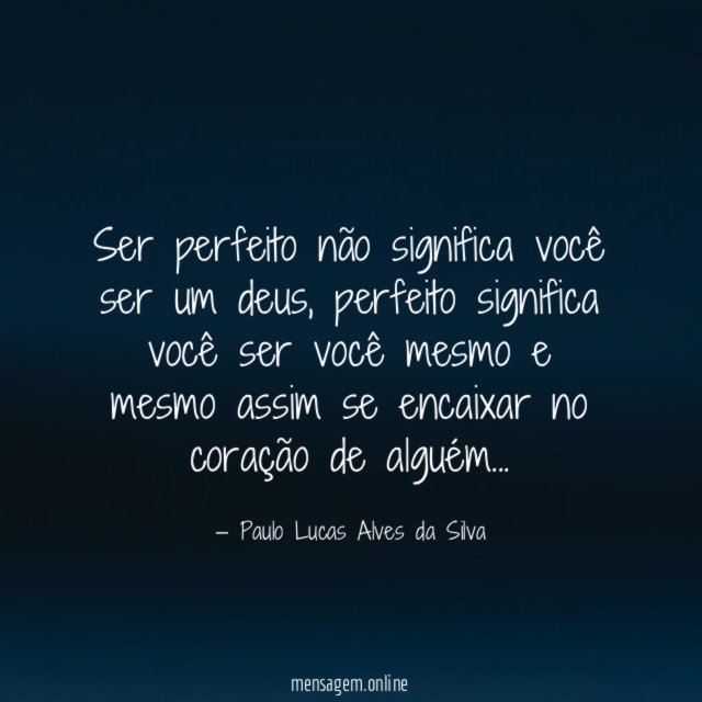 Ser perfeito não significa você ser um deus