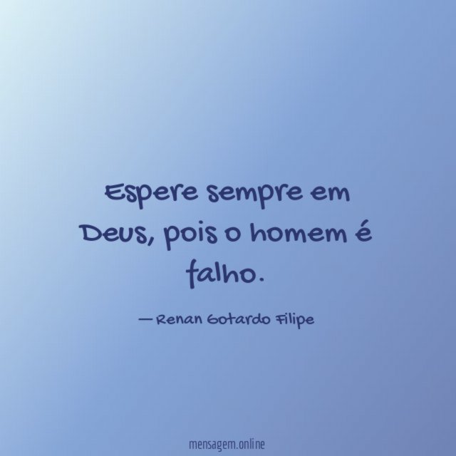 Espere sempre em Deus