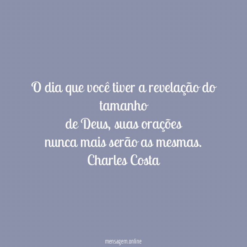 O dia que você tiver a revelação do tamanho de Deus