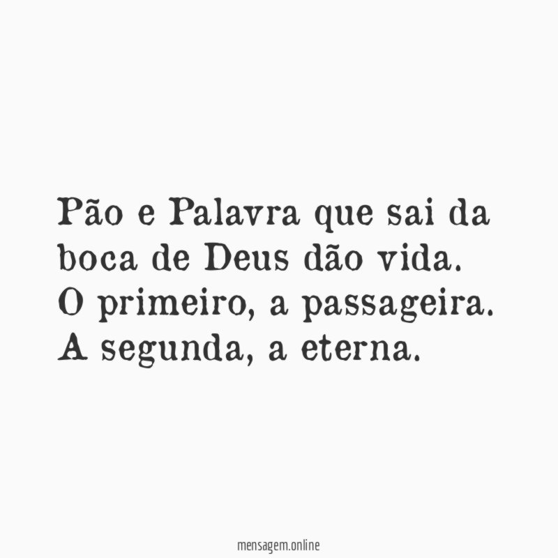 Pão e Palavra que sai da boca de