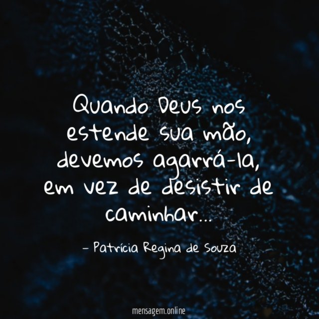 Quando Deus nos estende sua mão
