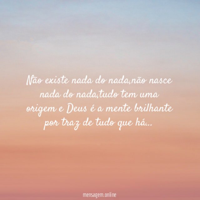 Não existe nada do nada
