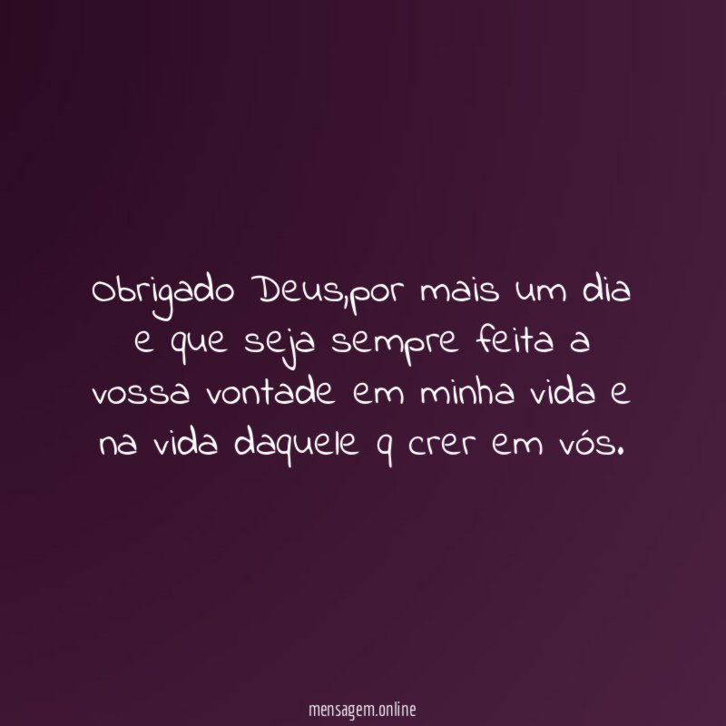 Obrigado Deus