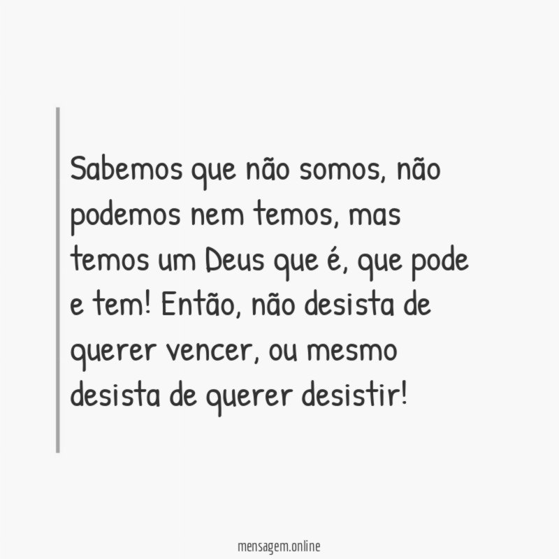 Sabemos que não somos
