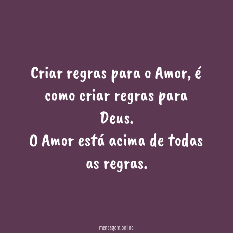 Criar regras para o Amor