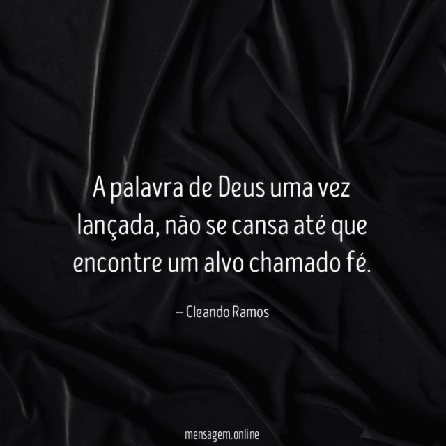 A palavra de Deus uma vez lançada