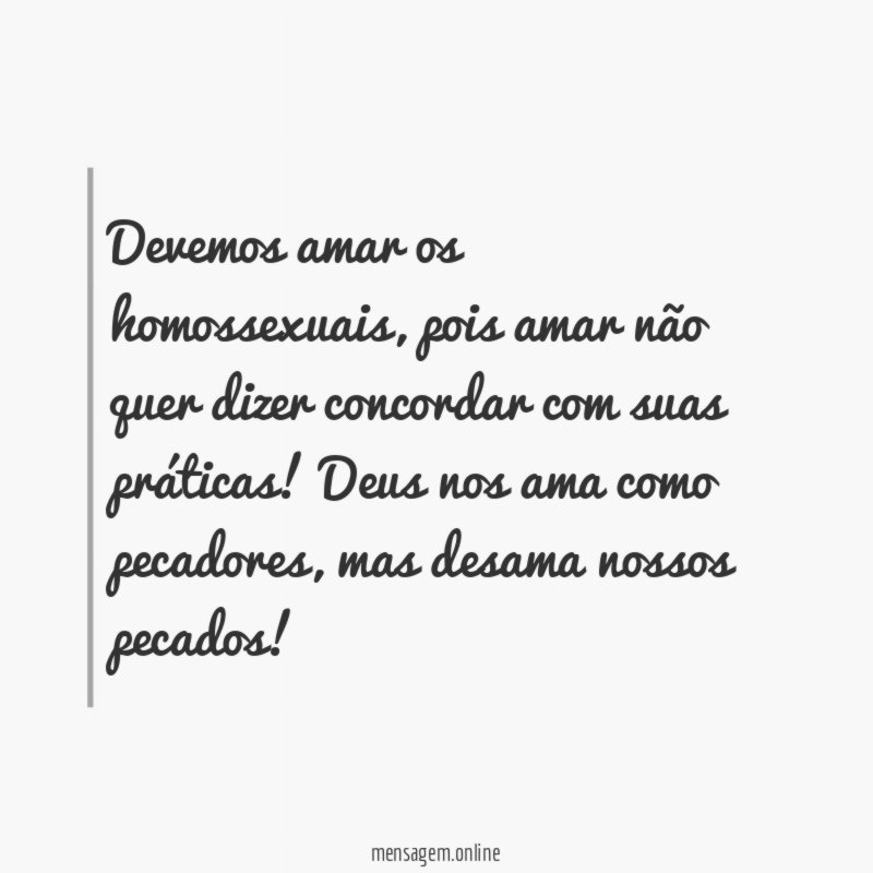 Devemos amar os homossexuais