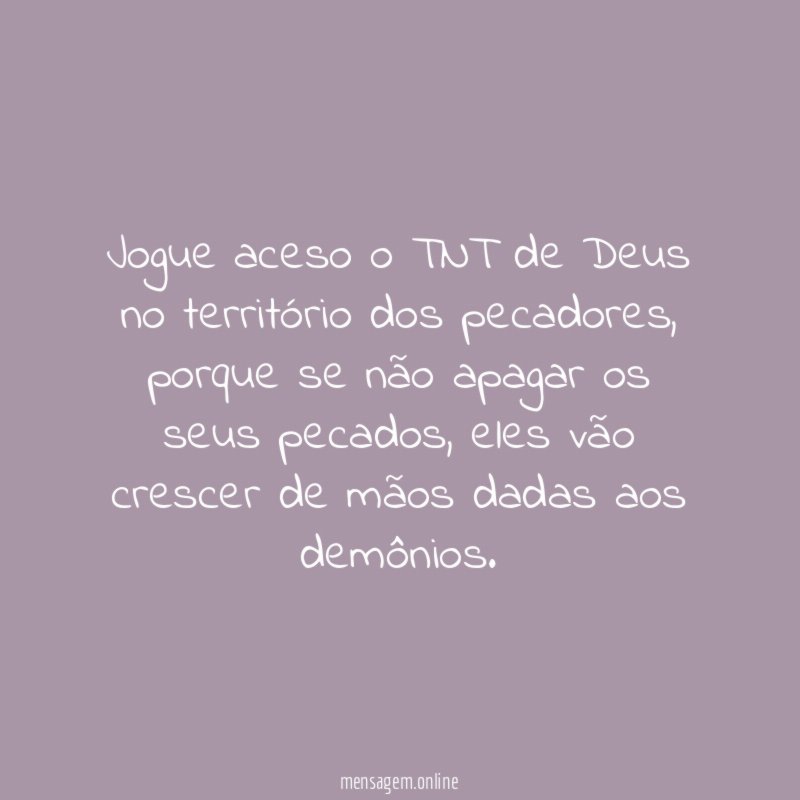 Jogue aceso o TNT de Deus no território dos pecadores