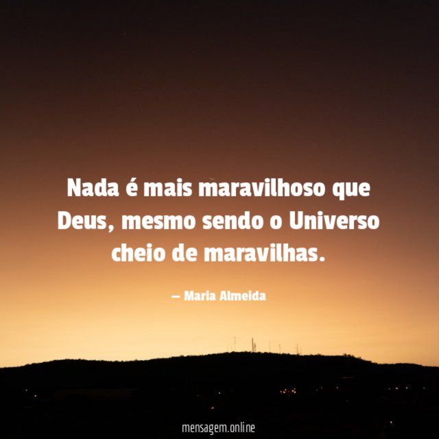 Nada é mais maravilhoso que Deus