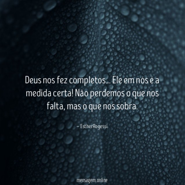 Deus nos fez completos