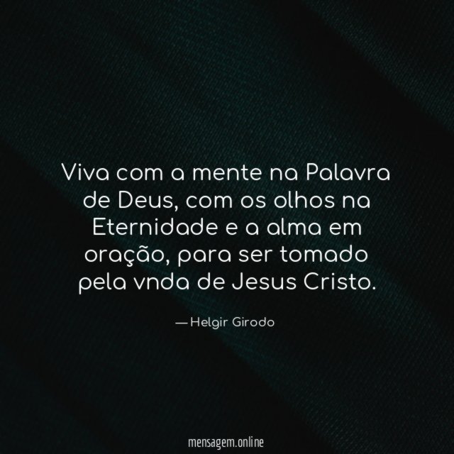 Viva com a mente na Palavra de Deus