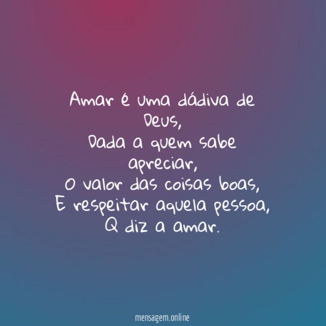 Amar é uma dádiva de Deus