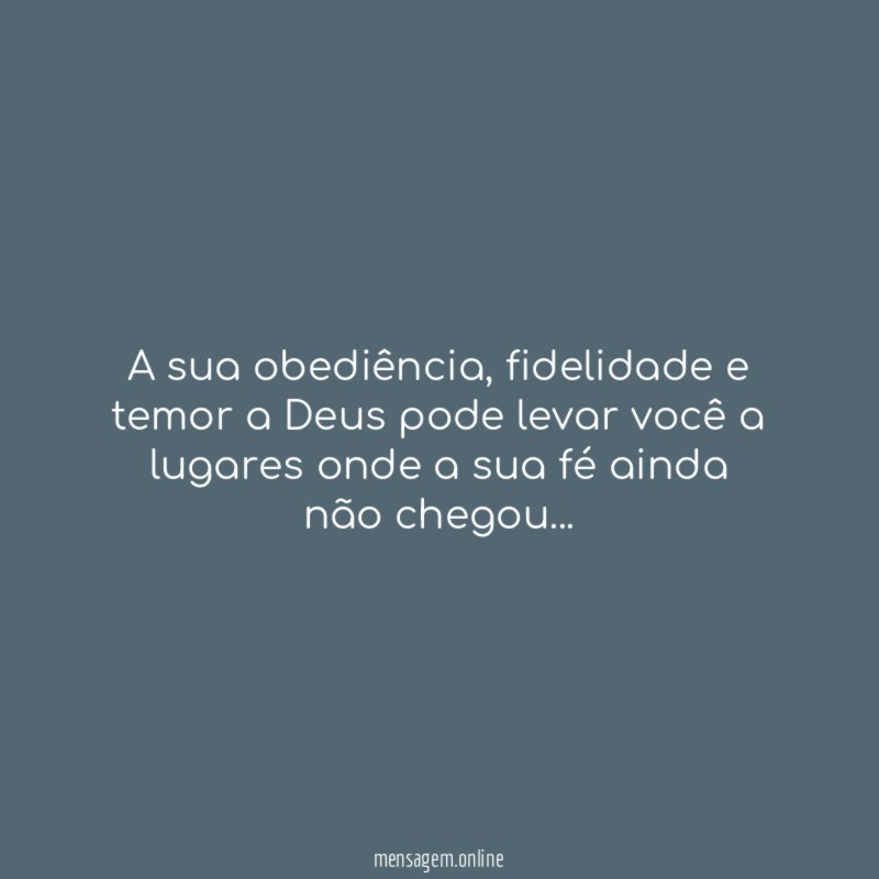 A sua obediência