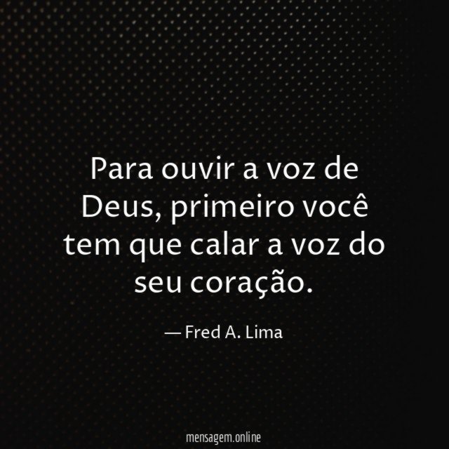 Para ouvir a voz de Deus