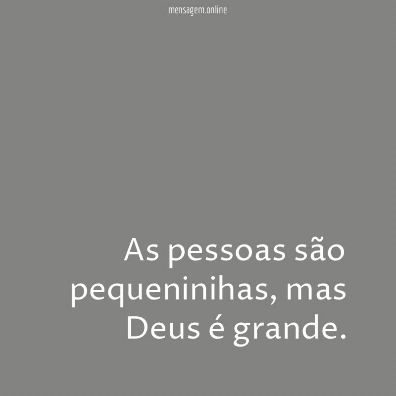 As pessoas são pequeninihas