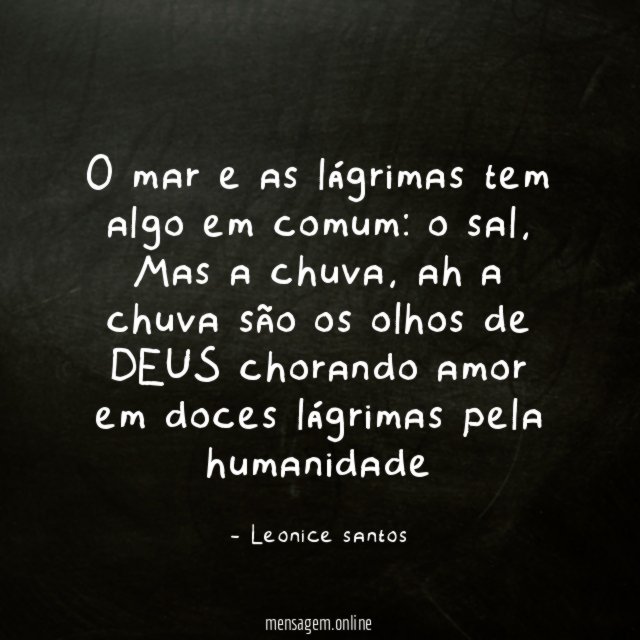 O mar e as lágrimas tem algo em comum
