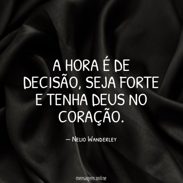A hora é de decisão