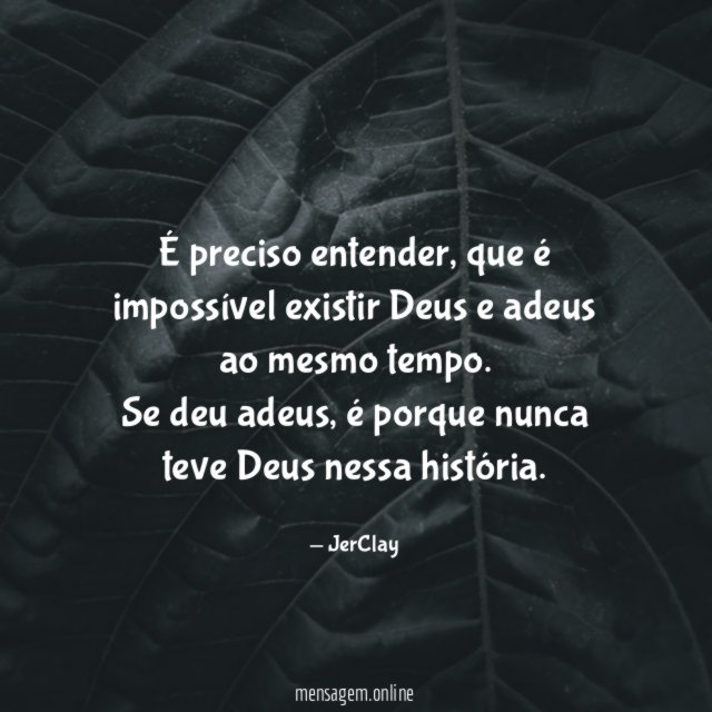 É preciso entender