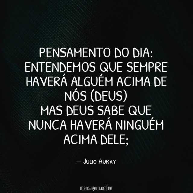 Pensamento do dia
