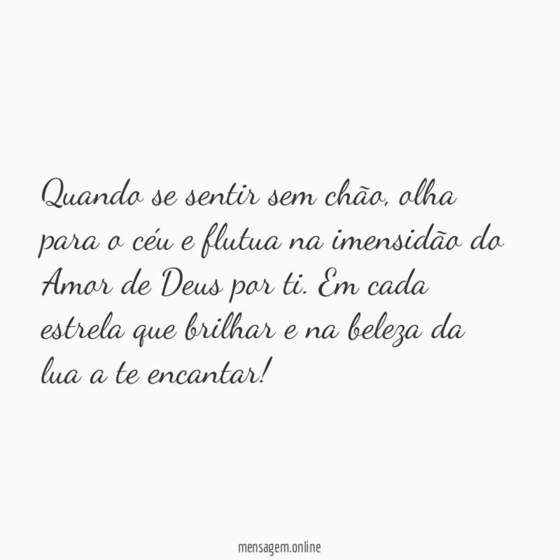 Quando se sentir sem chão