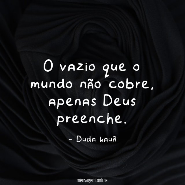 O vazio que o mundo não cobre