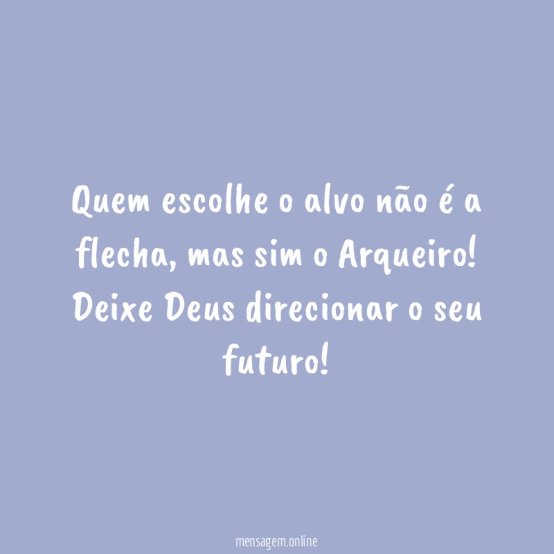 Quem escolhe o alvo não é a flecha