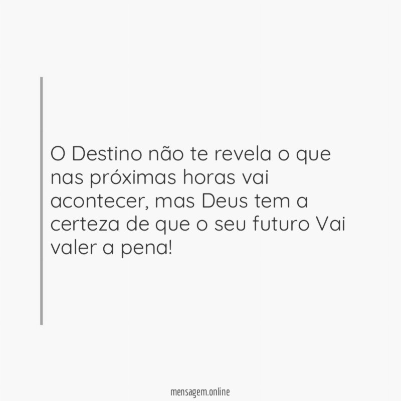 O Destino não te revela o que nas