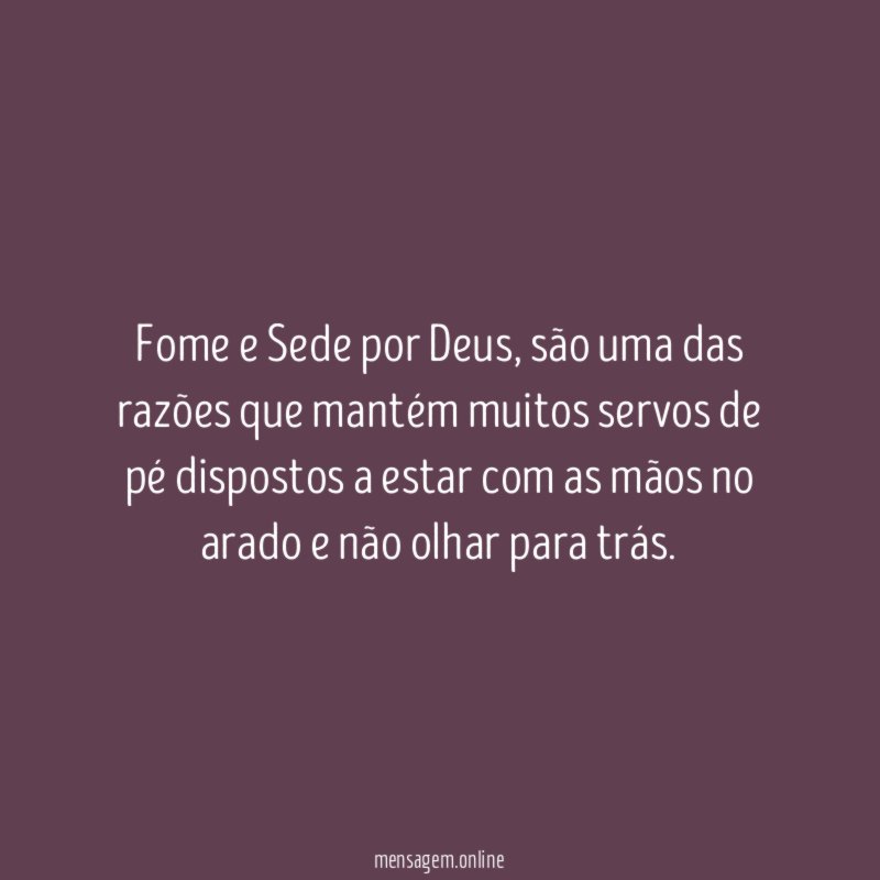 Fome e Sede por Deus