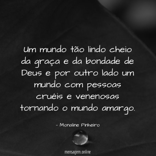 Um mundo tão lindo cheio da graça