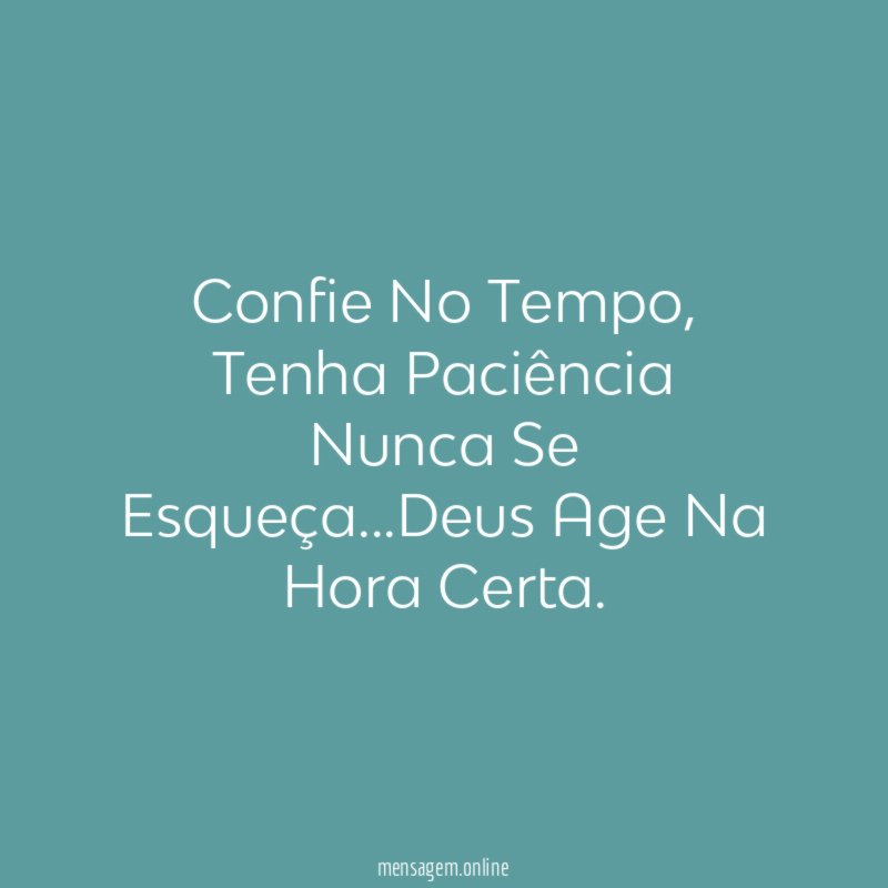 Confie No Tempo