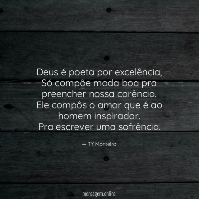 Deus é poeta por excelência