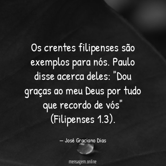 Os crentes filipenses são exemplos para nós