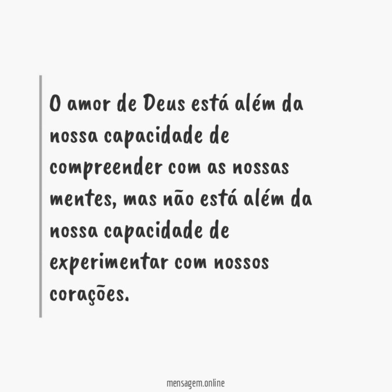 O amor de Deus está além da nossa