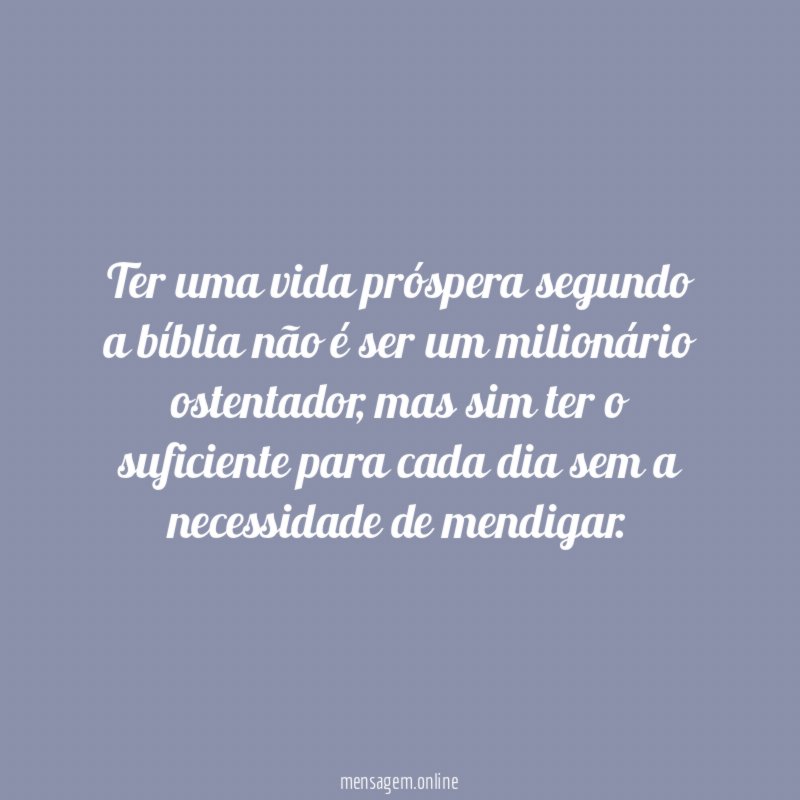 Ter uma vida próspera segundo a bíblia não