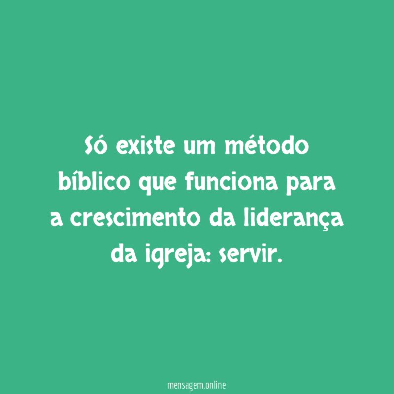 Só existe um método bíblico que funciona para