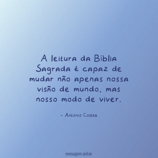 A leitura da Bíblia Sagrada é capaz de