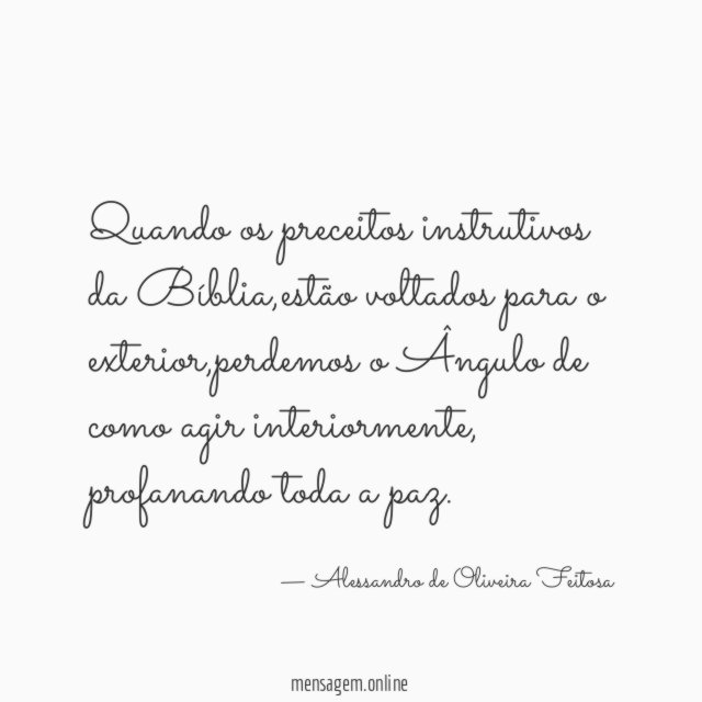 Quando os preceitos instrutivos da Bíblia