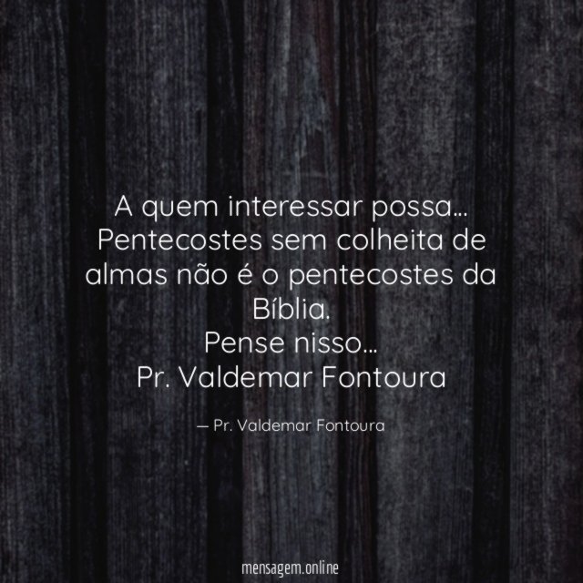 A quem interessar possa…