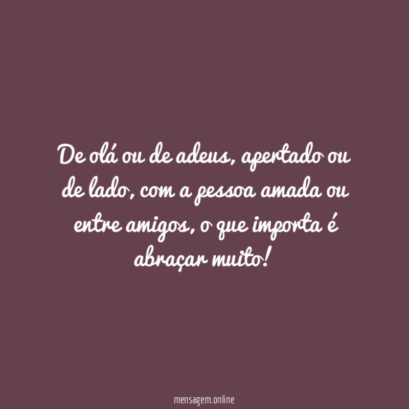 De olá ou de adeus