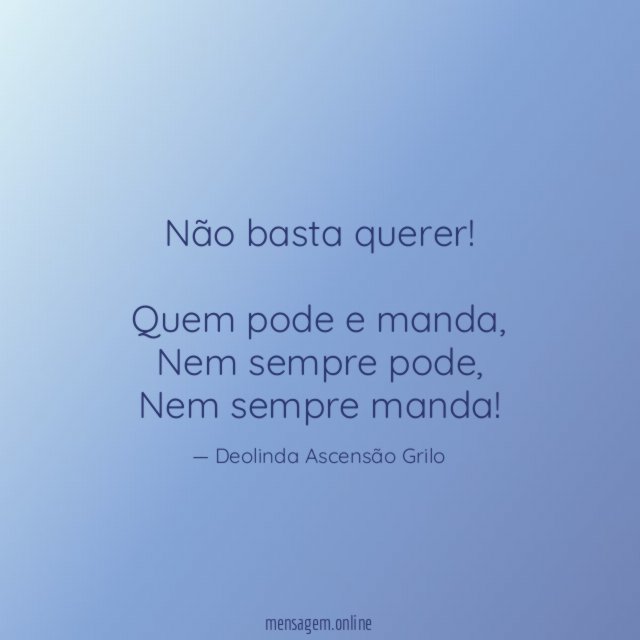 Não basta querer