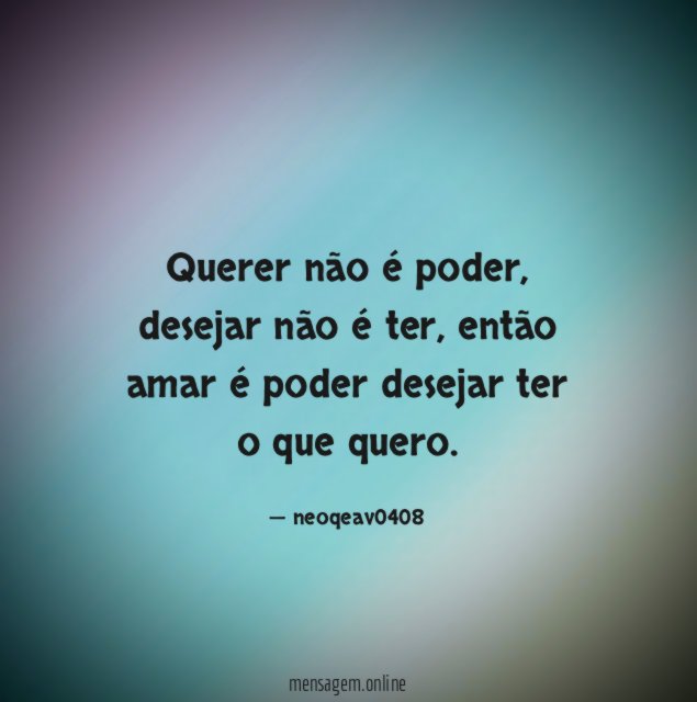 Querer não é poder