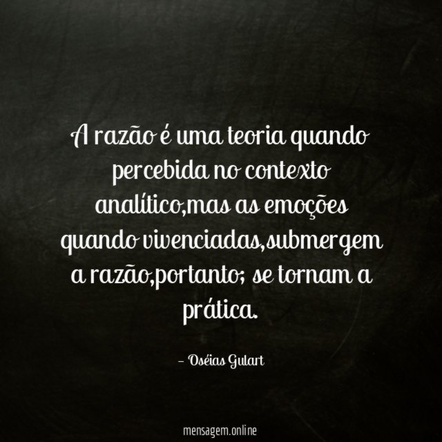 A razão é uma teoria quando percebida no contexto analítico