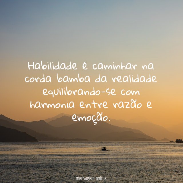 Habilidade é caminhar na corda bamba da realidade