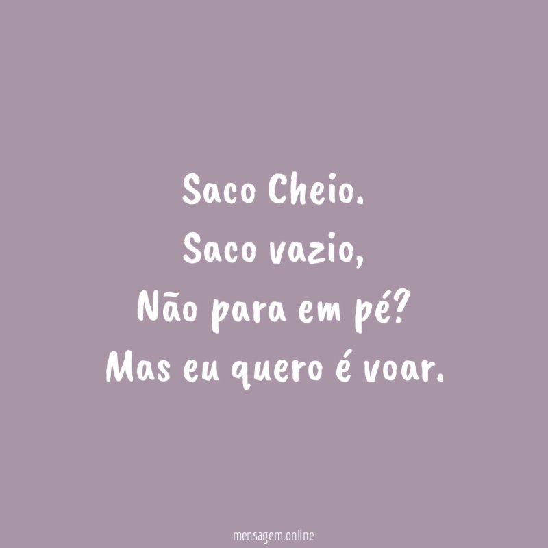Saco Cheio.
