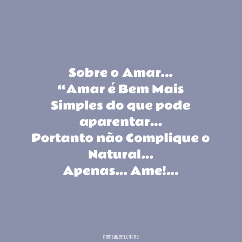 Sobre o Amar…