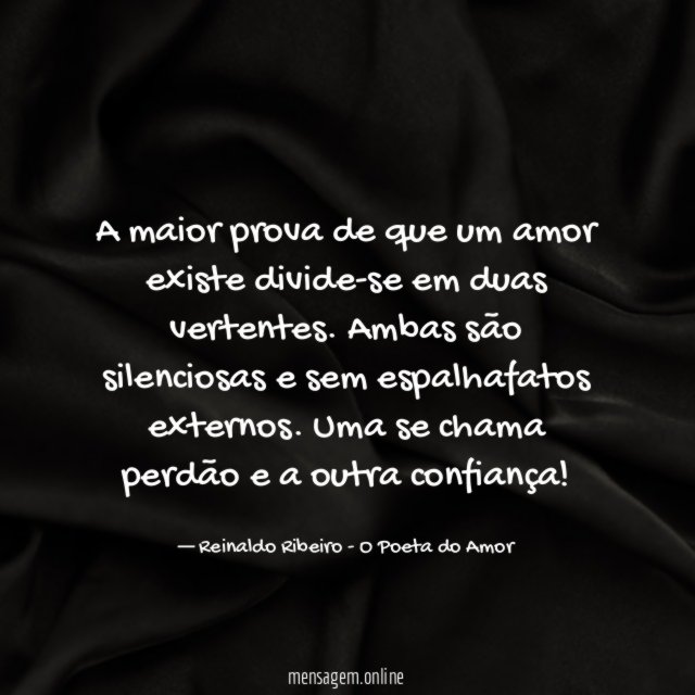 A maior prova de que um amor existe divide-se em duas vertentes