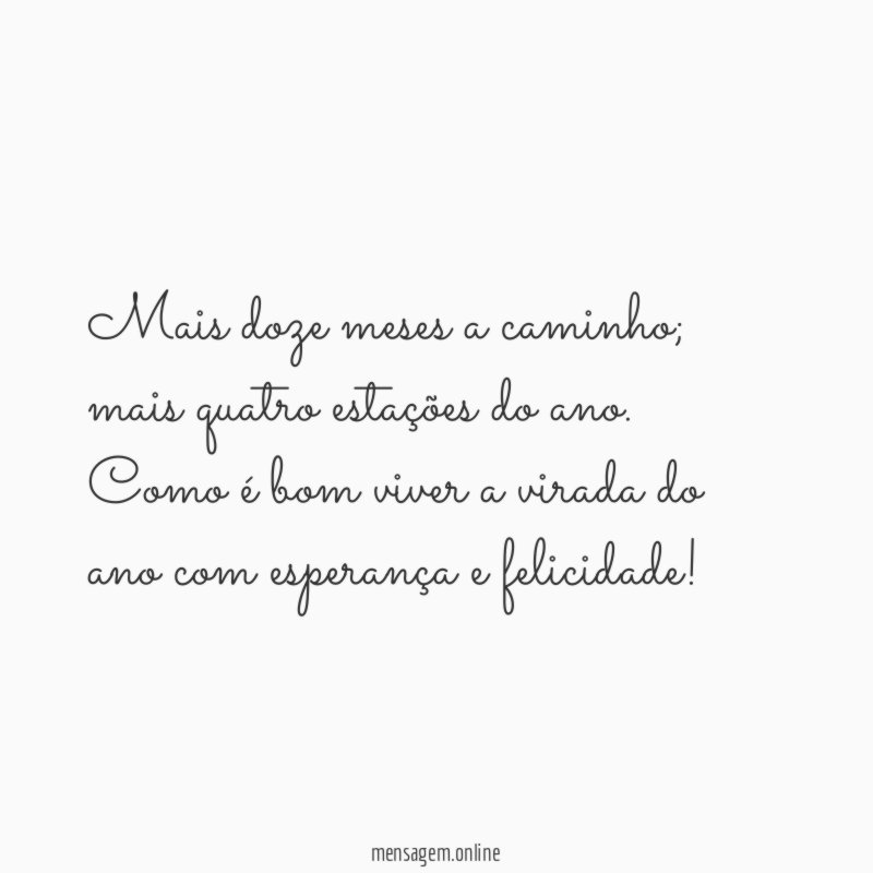 Mais doze meses a caminho